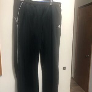 Adidas Climawarm Womens Black Athletic Pants with White Trim Jogger Pant Sz L